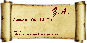 Zombor Adrián névjegykártya