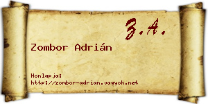 Zombor Adrián névjegykártya